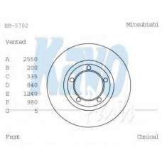 BR-5702 KAVO PARTS Тормозной диск