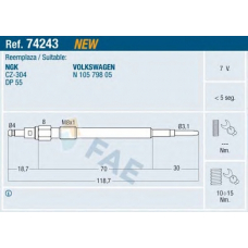 74243 FAE Свеча накаливания