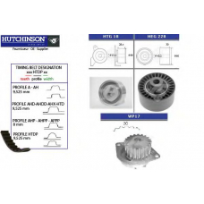 KH 187WP17 HUTCHINSON Водяной насос + комплект зубчатого ремня