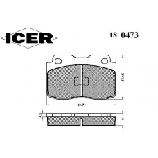 180473 ICER Комплект тормозных колодок, дисковый тормоз