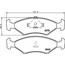 8DB 355 017-361 HELLA Комплект тормозных колодок, дисковый тормоз