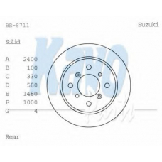 BR-8711 KAVO PARTS Тормозной диск