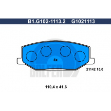 B1.G102-1113.2 GALFER Комплект тормозных колодок, дисковый тормоз