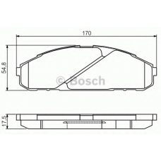 0 986 495 171 BOSCH Комплект тормозных колодок, дисковый тормоз