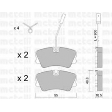 22-0065-1 METELLI Комплект тормозных колодок, дисковый тормоз