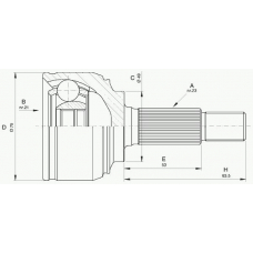 CVJ5520.10 OPEN PARTS Шарнирный комплект, приводной вал