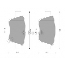 0 986 AB2 267 BOSCH Комплект тормозных колодок, дисковый тормоз