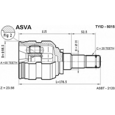 TYID-5015 ASVA Шарнирный комплект, приводной вал