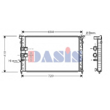 160015N AKS DASIS Радиатор, охлаждение двигателя