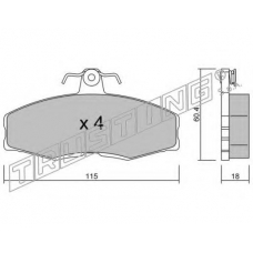 041.0 TRUSTING Комплект тормозных колодок, дисковый тормоз
