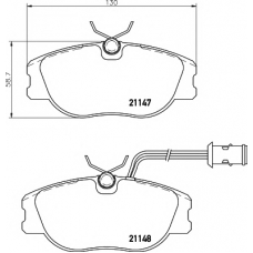 8DB 355 017-781 HELLA PAGID Комплект тормозных колодок, дисковый тормоз