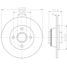 8DD 355 113-431 HELLA PAGID Тормозной диск