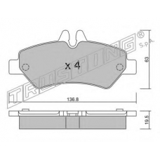 688.0 TRUSTING Комплект тормозных колодок, дисковый тормоз