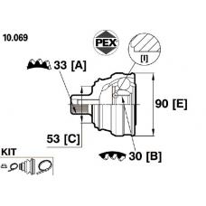 10.069 PEX Шарнир, приводной вал