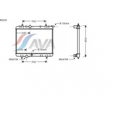 PE2239 AVA Радиатор, охлаждение двигателя
