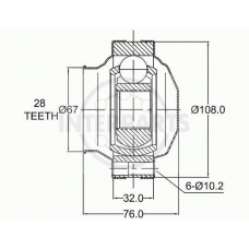 BJ-6051 InterParts Шарнирный комплект, приводной вал