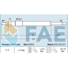 74155 FAE Свеча накаливания