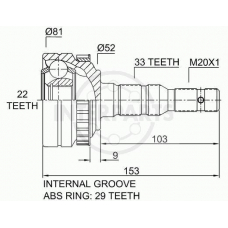 OJ-1415 InterParts Шарнирный комплект, приводной вал