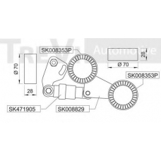 SK008617 SK Натяжитель ремня, клиновой зубча