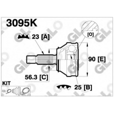 3095K GLO Шарнирный комплект, приводной вал