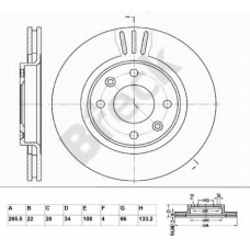 BR 301 VA100 BRECK Тормозной диск