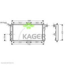 31-0303 KAGER Радиатор, охлаждение двигателя