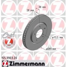 155.3903.20 ZIMMERMANN Тормозной диск