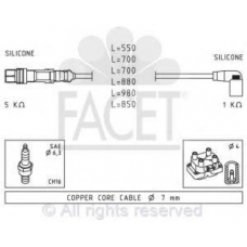 4.9605 FACET Комплект проводов зажигания