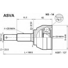 NS-14 ASVA Шарнирный комплект, приводной вал