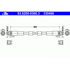 83.6255-0360.3 ATE Тормозной шланг