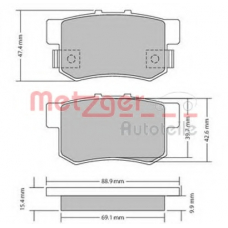 1170328 METZGER Комплект тормозных колодок, дисковый тормоз