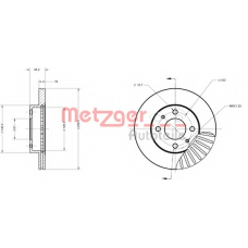 6110654 METZGER Тормозной диск