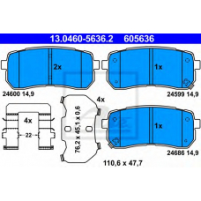 13.0460-5636.2 ATE Комплект тормозных колодок, дисковый тормоз