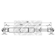 91605 MAPCO Газовая пружина, крышка багажник
