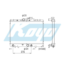 PA010115 KOYO P-tank corrugate-fin ass'y