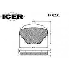 180231 ICER Комплект тормозных колодок, дисковый тормоз
