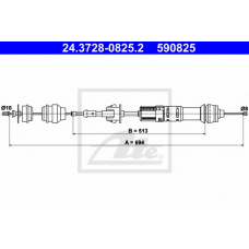 24.3728-0825.2 ATE Трос, управление сцеплением