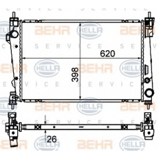 8MK 376 900-034 HELLA Радиатор, охлаждение двигателя