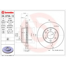 09.9758.10 BREMBO Тормозной диск