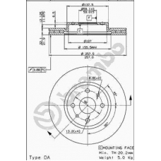 09.5843.10 BREMBO Тормозной диск