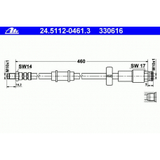 24.5112-0461.3 ATE Тормозной шланг