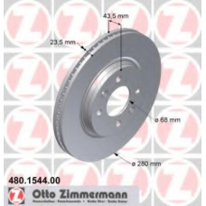 480.1544.00 ZIMMERMANN Тормозной диск