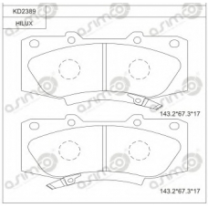 KD2389 ASIMCO Комплект тормозных колодок, дисковый тормоз