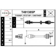 T49138SP EAI Приводной вал