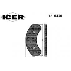150430 ICER Комплект тормозных колодок, дисковый тормоз