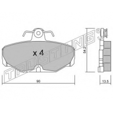 097.2 TRUSTING Комплект тормозных колодок, дисковый тормоз