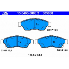 13.0460-5888.2 ATE Комплект тормозных колодок, дисковый тормоз