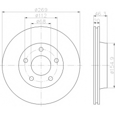 8DD 355 101-351 HELLA PAGID Тормозной диск