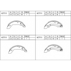 K7711 ASIMCO Комплект тормозных колодок