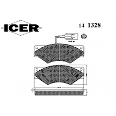 141328 ICER Комплект тормозных колодок, дисковый тормоз